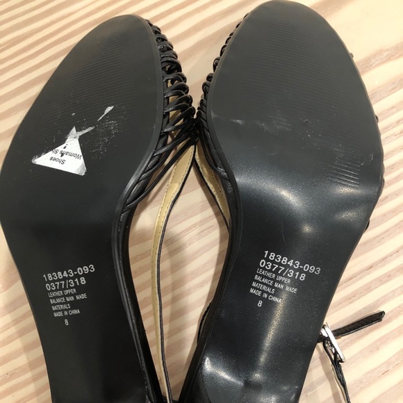 Colin Stuart Leather ankle strappy heel black 8 - Picture 10 of 13